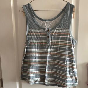 Kuhl Striped Sleeveless Top - Blue and Orange